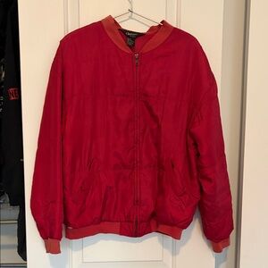 Silk Red Bomber Jacket 90s